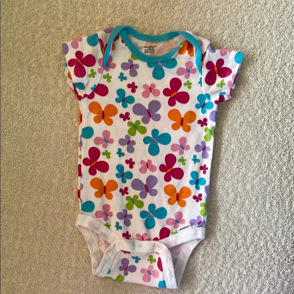 Blue and White Floral Onesie